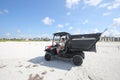 Cleaning up dead fish on Fort Myers Beach Royalty Free Stock Photo